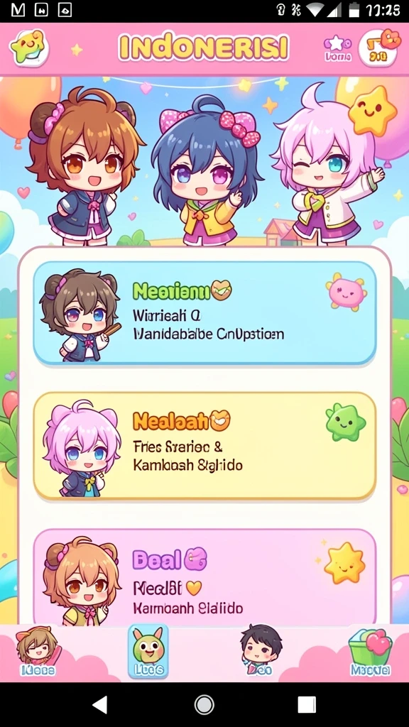 Tampilan awal ACEPARTY yang menarik dan penuh warna.