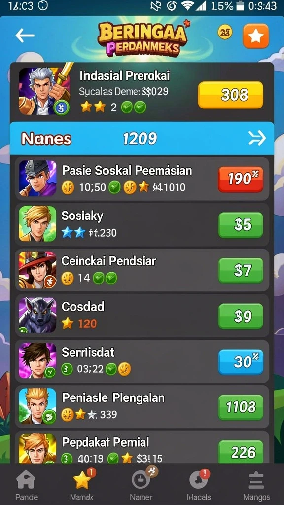 Fitur interaksi sosial yang memungkinkan chatting antar pemain.