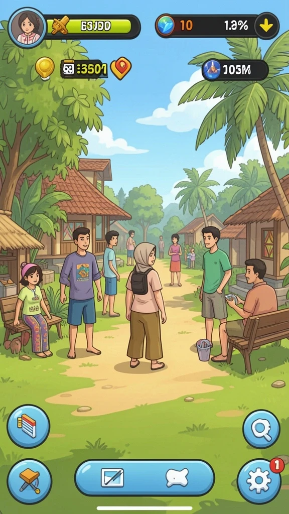 Gambaran dunia virtual penuh warna dan detail yang menawan.